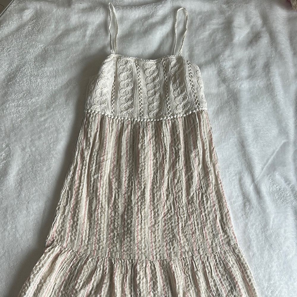Altar'd State Cream and Pink Mini Dress